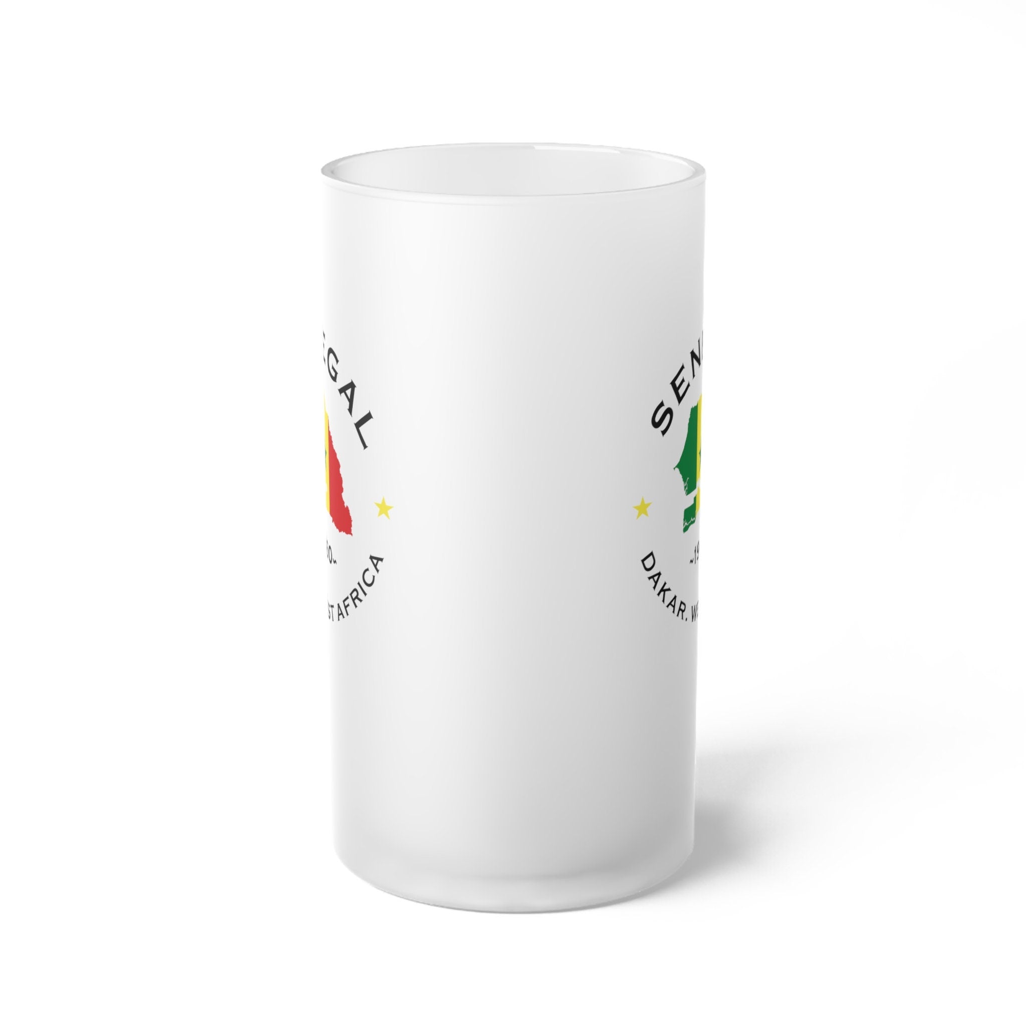 Senegalese Frosted Glass Beer Mug